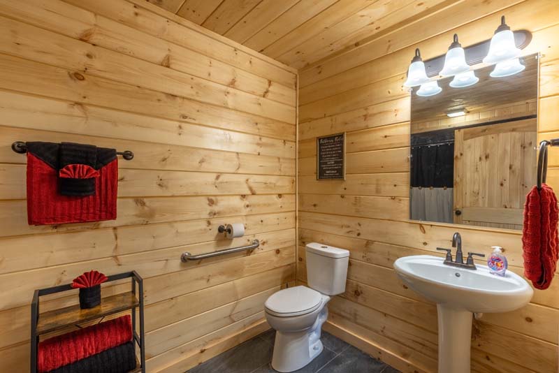 En-Suite Full Bath 1, Handicapped-Accessible, looking NW, Main Floor