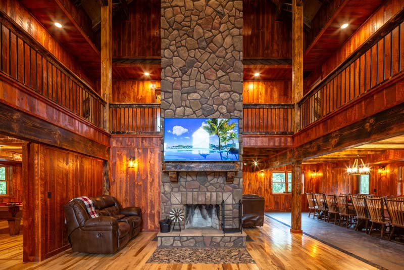 Great Room, with Dining Room on right
