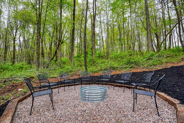 fire pit with seating for 8