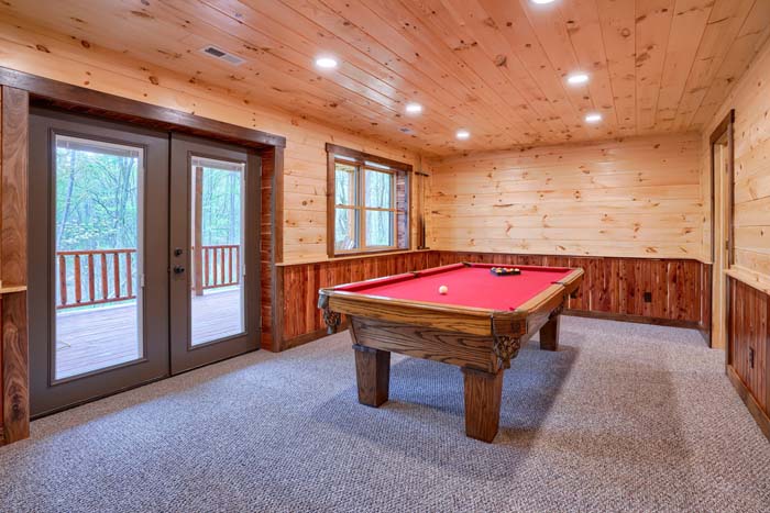 lower level pool table area