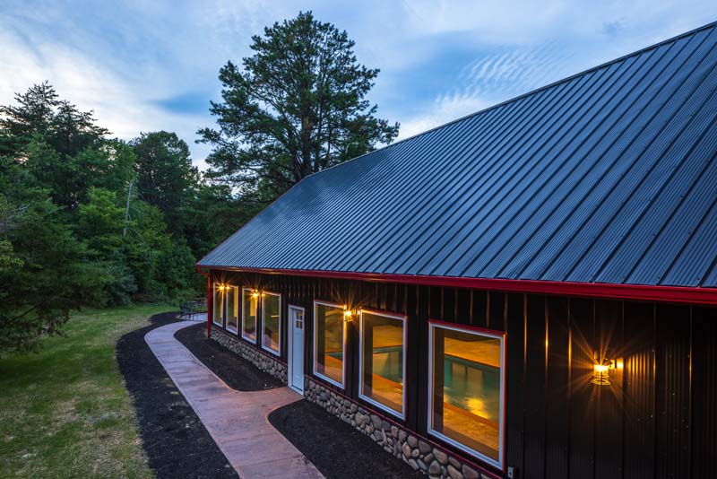 Pool House, West Side, from West Covered Deck