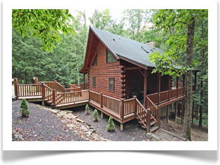 cabin with side porch view