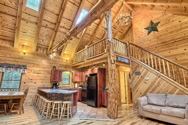 Warm and inviting cabin interior