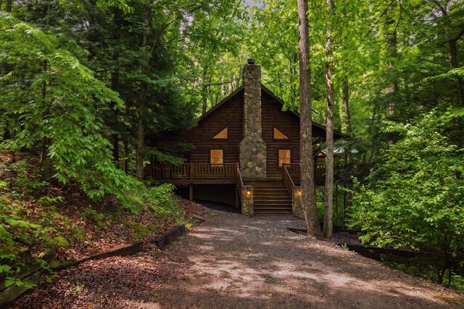 Cabin secluded in the woods — Leaning Tree Cabin