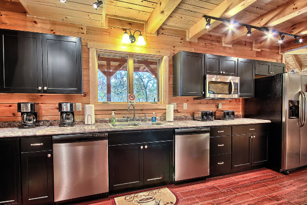Inviting cabin kitchen with modern amenities