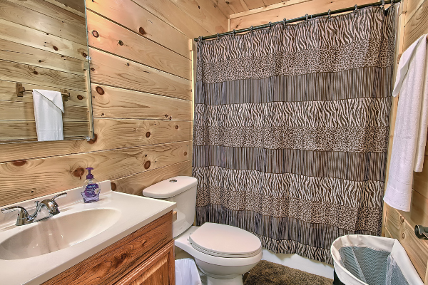 Rustic elegance in the cabin bathroom