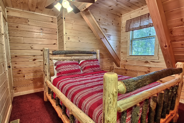 Rustic elegance in the cabin bedroom