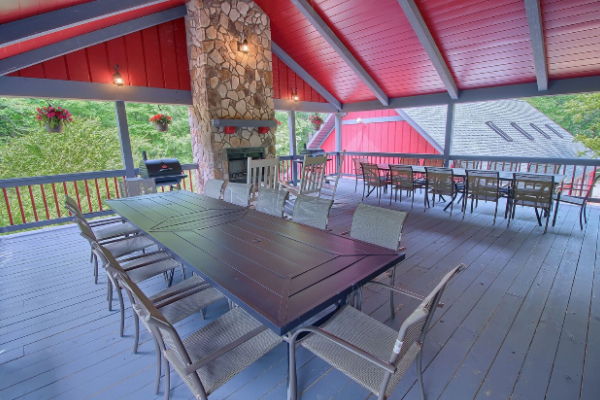 Inviting outdoor seating on the deck
