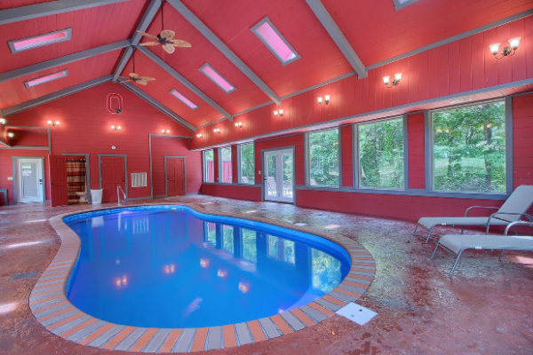 inground pool in pool house