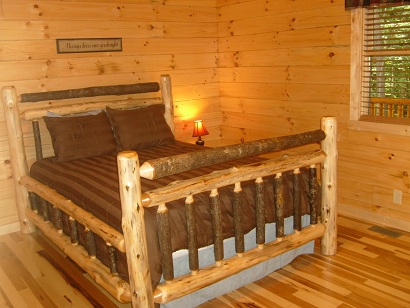 bedroom with log bed