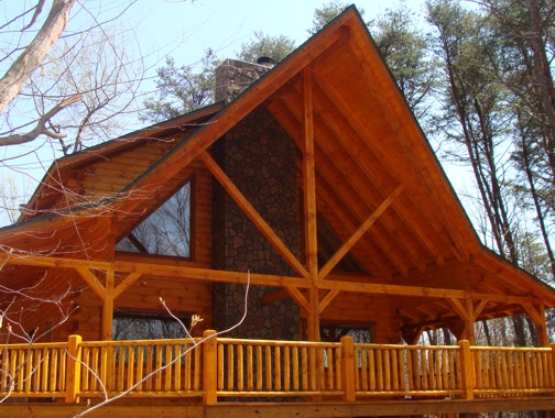 Rustic beauty of the cabin exterior