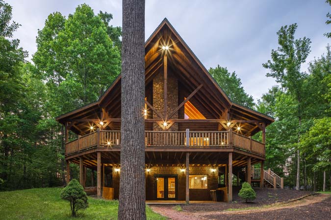 Timber Ridge Lodge exterior at dusk — Timber Ridge Lodge